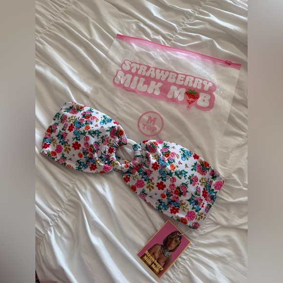 Strawberry Milk Mob | Swim | Nwt Strawberry Milk Mob Tutti Frutti Top